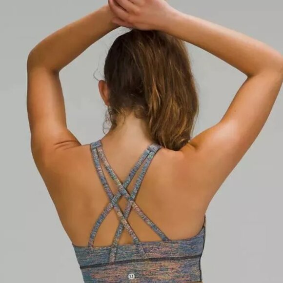 Lululuemon Energy Bra High Neck Long Line Sz4 Spectral Fusion Jacquard BNWT! - Picture 3 of 8